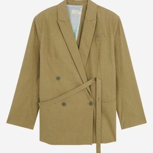 Maison Kitsune Cross Back Jacket in Khaki